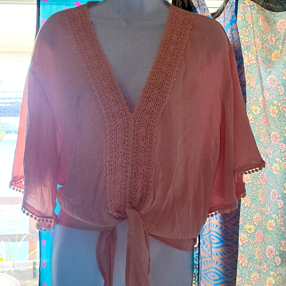 Tie Front Blouse NWT